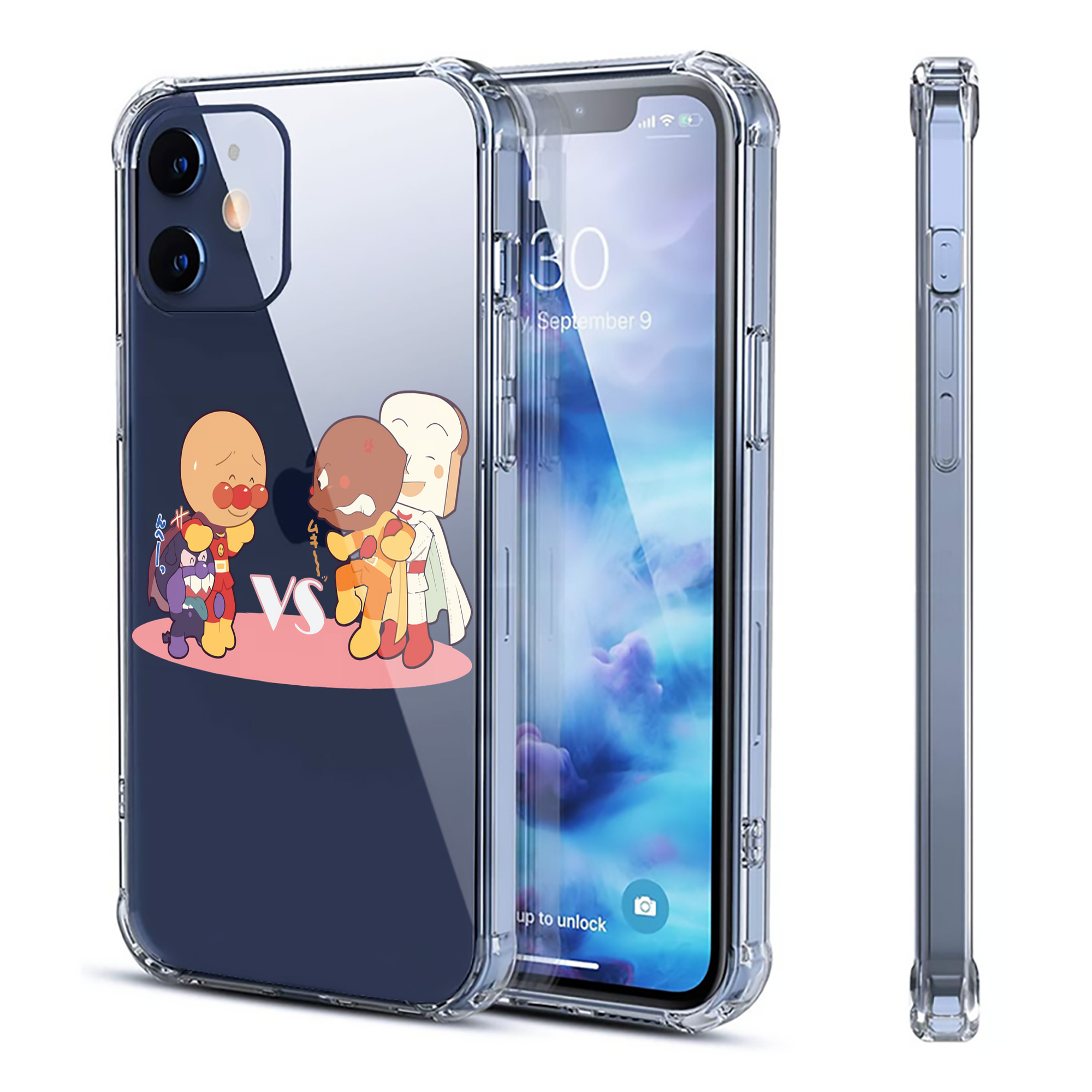 （画像用） アンパンマン Anpanman 【iPhone 12シリーズ対応】透明スマホケース（クリアソフトケース）